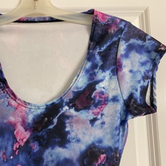 New * s/s BODY CON Stretch SEXY DRESS * BLUE Black PINK Purple STORMY SKY ~ XS S - Picture 4 of 7